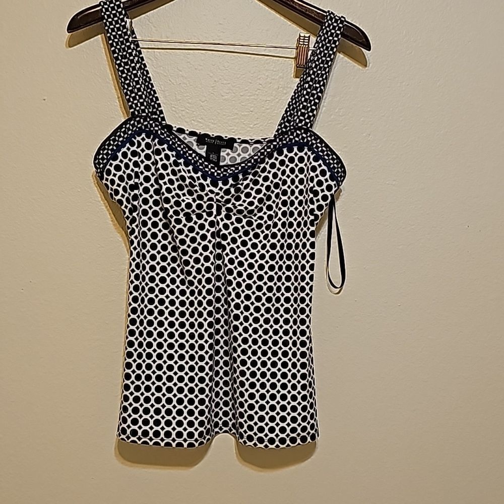 White House Black Market Black Circle Camisole Size L